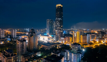 Naklejka premium Night view of Liuzhou City, Guangxi, China