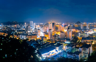 Night view of Liuzhou City, Guangxi, China - obrazy, fototapety, plakaty