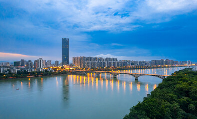 Obraz premium Night view of Liuzhou City, Guangxi, China
