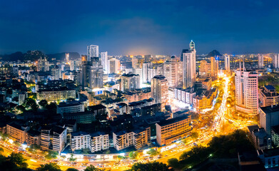 Fototapeta na wymiar Night view of Liuzhou City, Guangxi, China