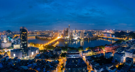 Night view of Liuzhou City, Guangxi, China