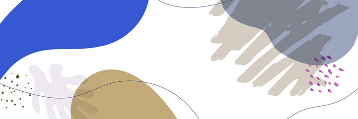 Obraz premium Beautiful abstract social media quote text post template with minimal organic shapes composition in trendy contemporary collage style, can be used also as flyer, card cover.