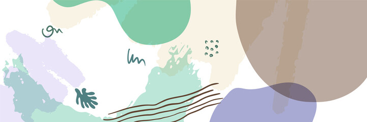 Beautiful abstract social media quote text post template with minimal organic shapes composition in trendy contemporary collage style, can be used also as flyer, card cover.