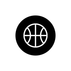 Basketball ball icon in black round