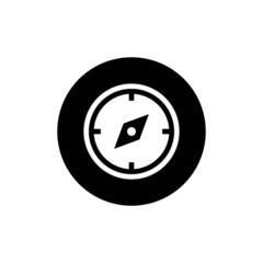 Compass icon in black round