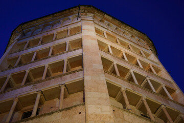 Buildings of Parma at evening: baptistery