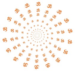 Beautiful Glowing OM / Aum with om rays with white background for wall of Temples, Houses and for interior works etc