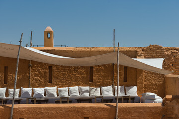 Seats on the terrace of the riad
