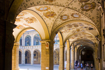 Rich decoration of patio in University of Bologna	