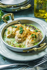 Expensive Dishes, Italian Cuisine, Meatballs, Olive Oil on Served Table, Restaurant food