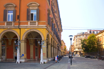 Historical architecture in Old Town of Bologna, Italy
