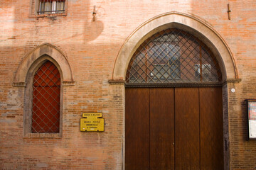 Fototapeta na wymiar Medieval Civic Museum (Palazzo Ghisilardi-Fava) in Bologna