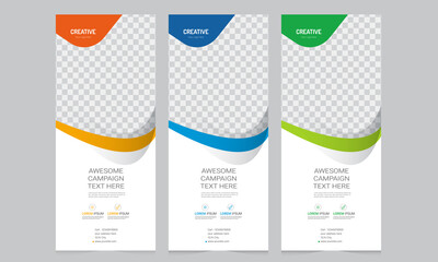 Roll up banner vector template