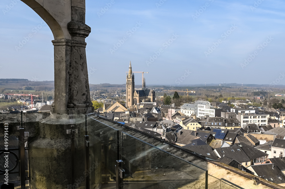 Poster Belgique Arlon point de vue Belvedere Eglise saint Donat Cathedrale saint Martin