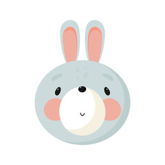 Cute Rabbit. Cartoon style. Vector illustration. For kids stuff, card, posters, banners, children books, printing on the pack, printing on clothes, fabric, wallpaper, textile or dishes.