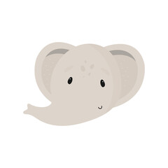 Cute Elephant. Cartoon style. Vector illustration. For kids stuff, card, posters, banners, children books, printing on the pack, printing on clothes, fabric, wallpaper, textile or dishes.