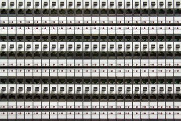 patch panel of the 6th category close up