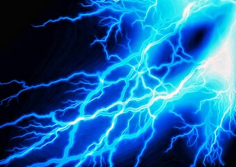 サイエンステクノロジーの概念で青い稲妻のイラスト