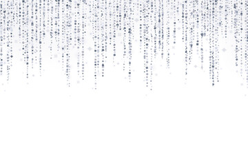 Silver glitter garland hanging decoration on white background. Vector