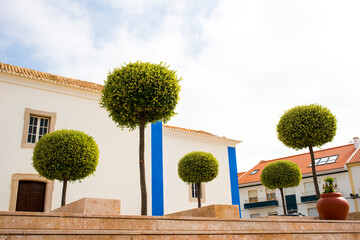 colorful houses and streets of sunny cozy Ericeira