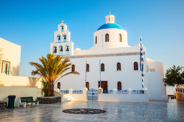 Blue domed church in Oia