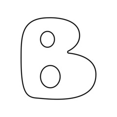 Alphabet coloring page book for children. Hand drawn vector alphabet letters sign doodle font set. Vector illustration