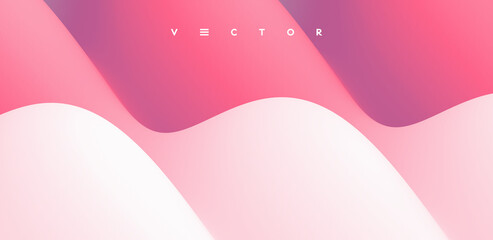 Abstract wavy background with modern gradient colors. Trendy liquid design. Motion sound wave. Vector illustration for banners, flyers and presentation.
