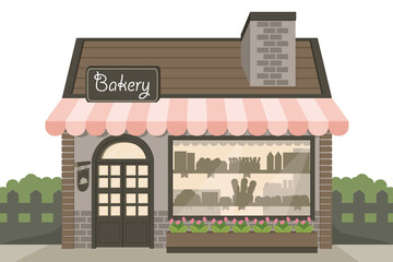 Cute retro bakery shop building