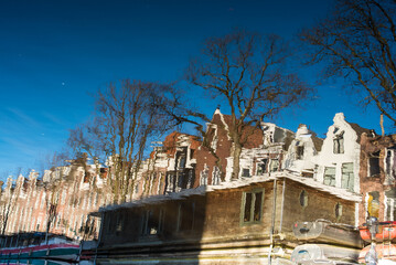 Amsterdam streets and canals in spring 