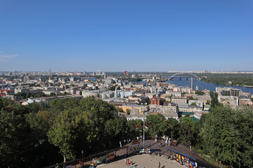 View of Dnipro river from Andriyivskyy descent in Kyiv
