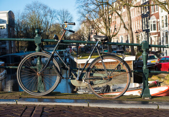bicycle on the bridge in Amsterdam