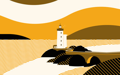Lighthouse - Britany / Bretagne - Le Phare du Petit Minou - obrazy, fototapety, plakaty