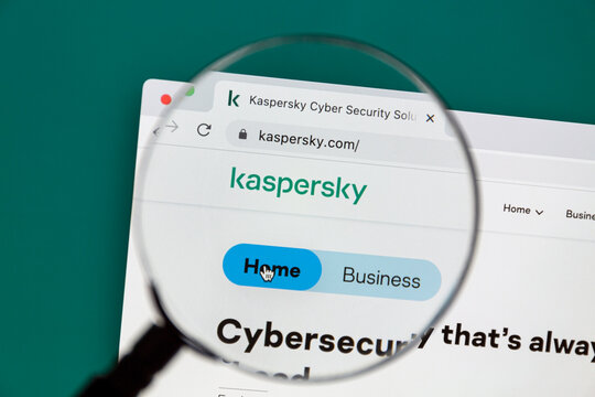 Ostersund, Sweden - April 19, 2022: Kaspersky  website. Kaspersky is a Russian multinational cybersecurity and anti-virus provider headquartered in Moscow, Russia
