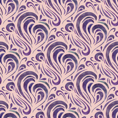 Seamless watercolor abstract pattern. Hand-drawn illustration for fabric, wrapping paper. decoupage, fabrics and etc