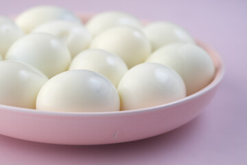 close up of bowel egg in a bowl on table 