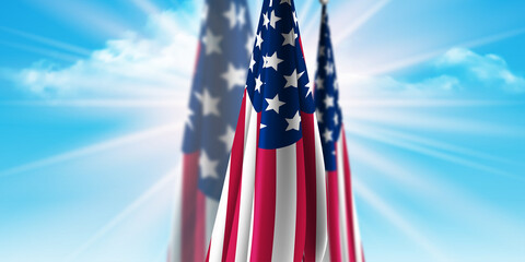 USA Flag Background, Sky
