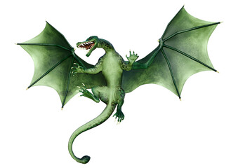 Obraz premium 3D Rendering Fairy Tale Dragon on White