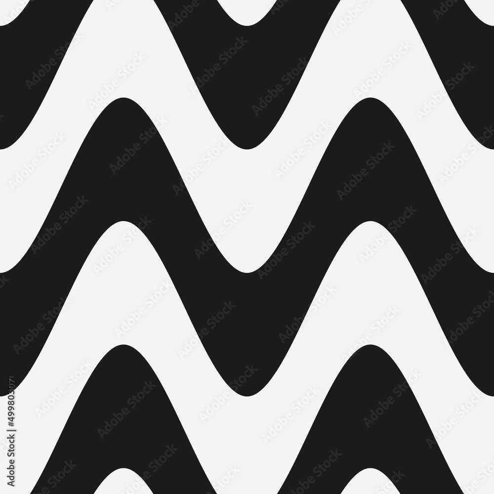 Poster wave pattern, vector and the same black and white wavy shapes. seamless vector decor pattern.