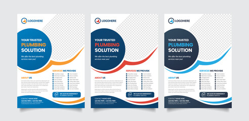 Plumbing Flyer or Leaflet Design Template