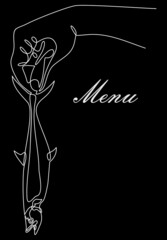 Male hand holds big fresh raw fish.continuous line vector drawing.