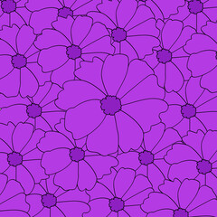 Overlapping purple flowers background