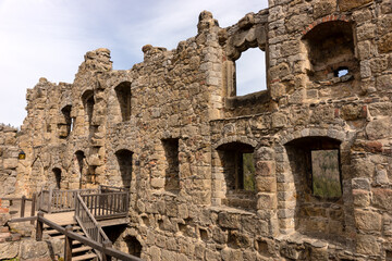 Fototapeta na wymiar Part of the ruined monastery of Oybin. Saxony. Germany