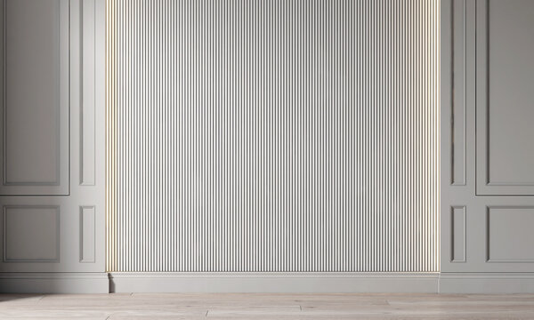 Home interior, luxury modern empty living room interior, empty wall mock up, 3d render