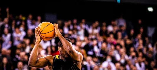 Foto auf Alu-Dibond basketball game players with ball © Melinda Nagy