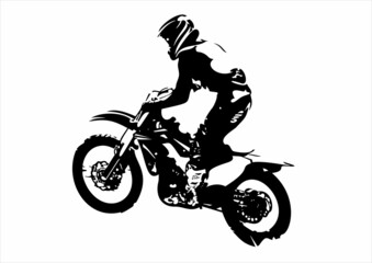 off-road motorcycle. Vector sketch style illustration
