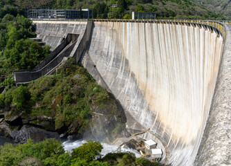 view of the Belesar dam with hydroelectric power plant
