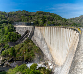 view of the Belesar dam with hydroelectric power plant