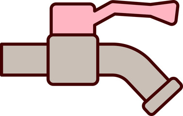 Faucet outline color icon