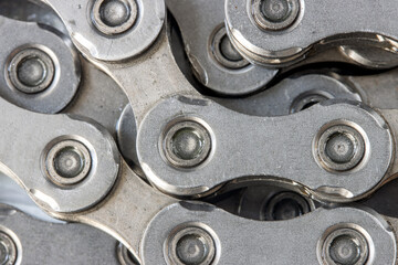 A close-up view of chain links