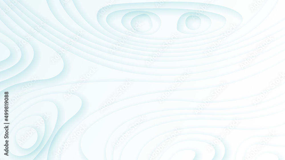 Poster white abstract wavy paper cut background with shadows, vector. modern design objects